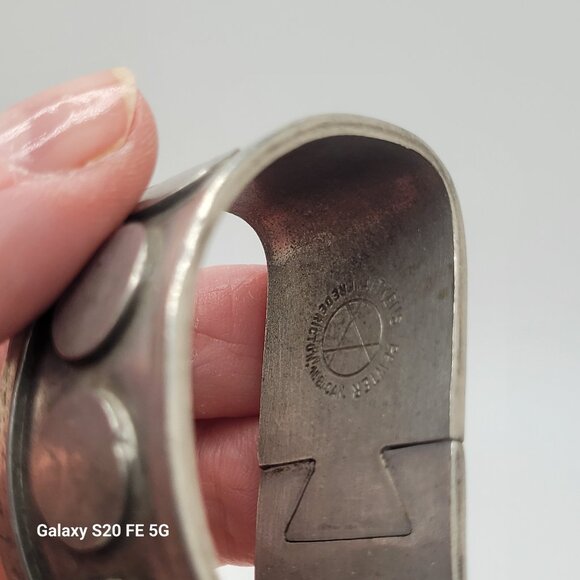 Vintage Aitkens Pewter Napkin Rings Geometric Tableware Set of Four 4 - Picture 8 of 11